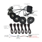 LRLEDS 6-Pack Remote Dimmable Mini LED Gazebo Lighting Kit - 18W IP65 Waterproof Recessed Spotlights, Black (30° Focused Beam, Complete DIY Set)