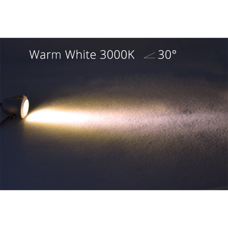 LRLEDS High-CRI >90 Mini 1W LED Spotlight - 20mm Cutout Recessed Accent Downlight, White Finish