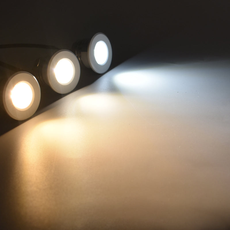 LRLEDS Ultra-Compact 3W COB LED Mini Spotlight - 30mm Cutout, High-Intensity Recessed Accent Light, White Finish