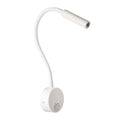 LRLEDS Architectural Bedside Reading Lamp - 3W Focused LED, White (Professional Hardwired Installation)